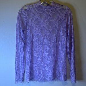 Elegant Lavender Lace Women's Blouse